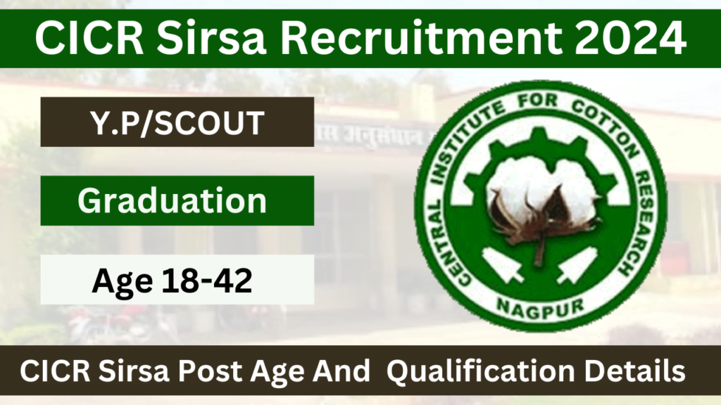 CICR Sirsa Recruitment 2024 Notice Out Apply Online