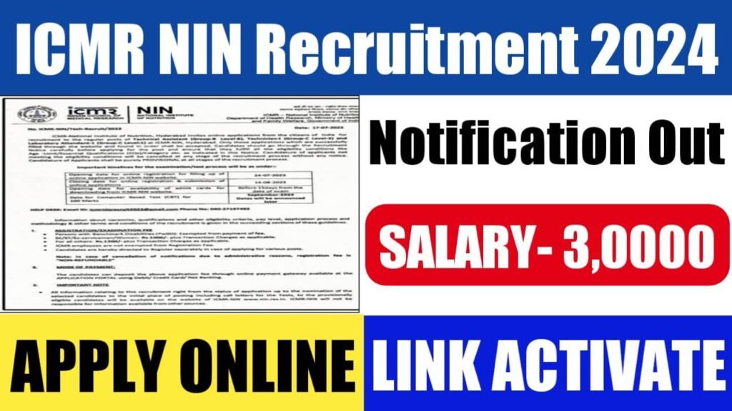 Hyderabad Icmr Nin Group C Recruitment Notice Out Apply