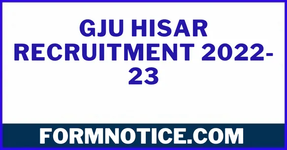 GJU Hisar Recruitment