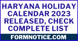 Haryana Holiday Calendar 2023