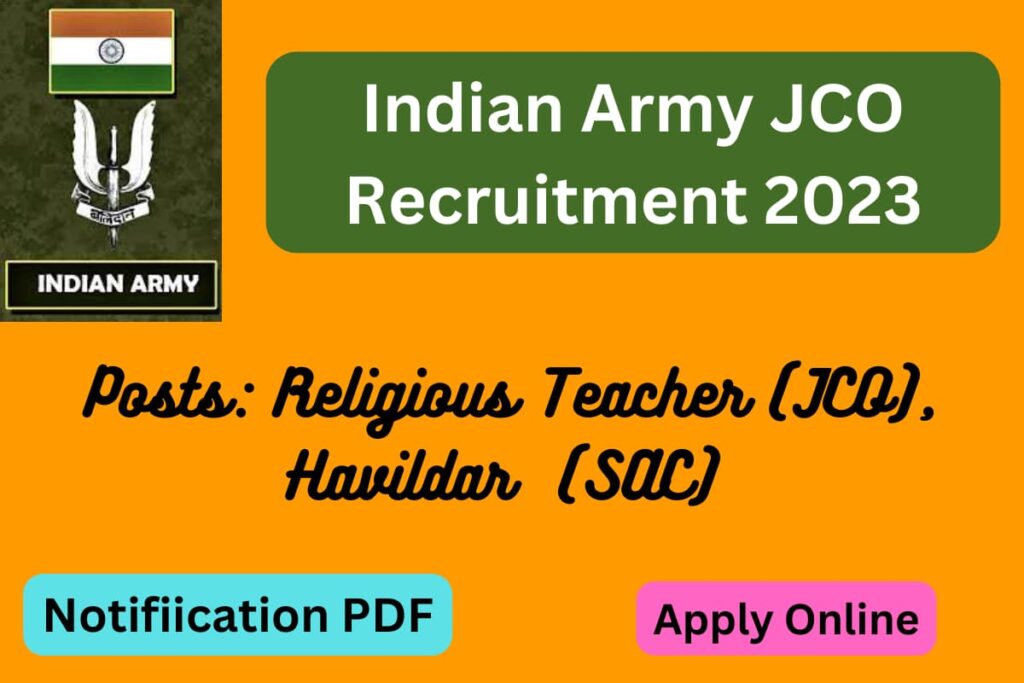Army JCO And Havildar Recruitment 2023