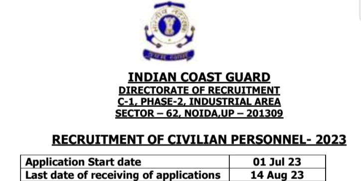 Indian Coast Guard Civilian Recruitment