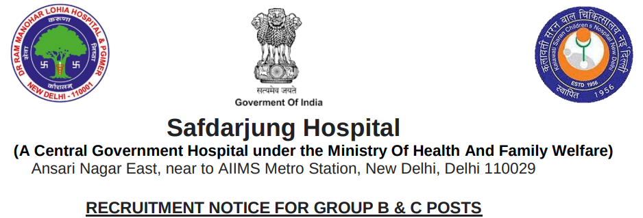 Delhi Safdarjung Hospitals Paramedical Staff Recruitment 2023