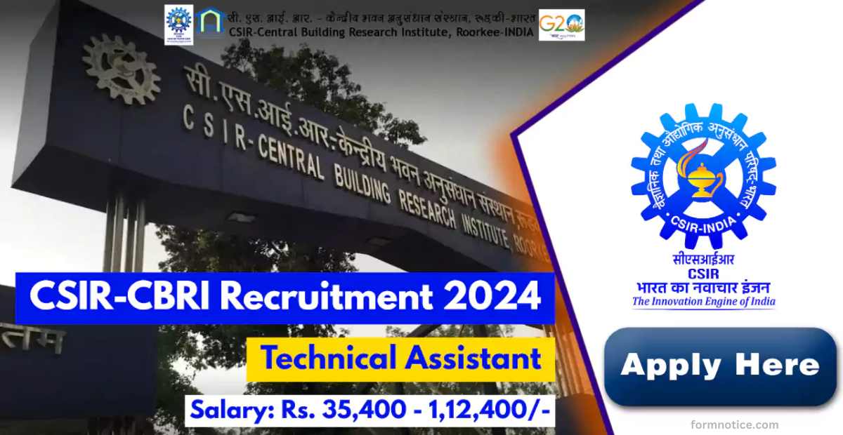 CSIR CBRI Technical Assistant Recruitment