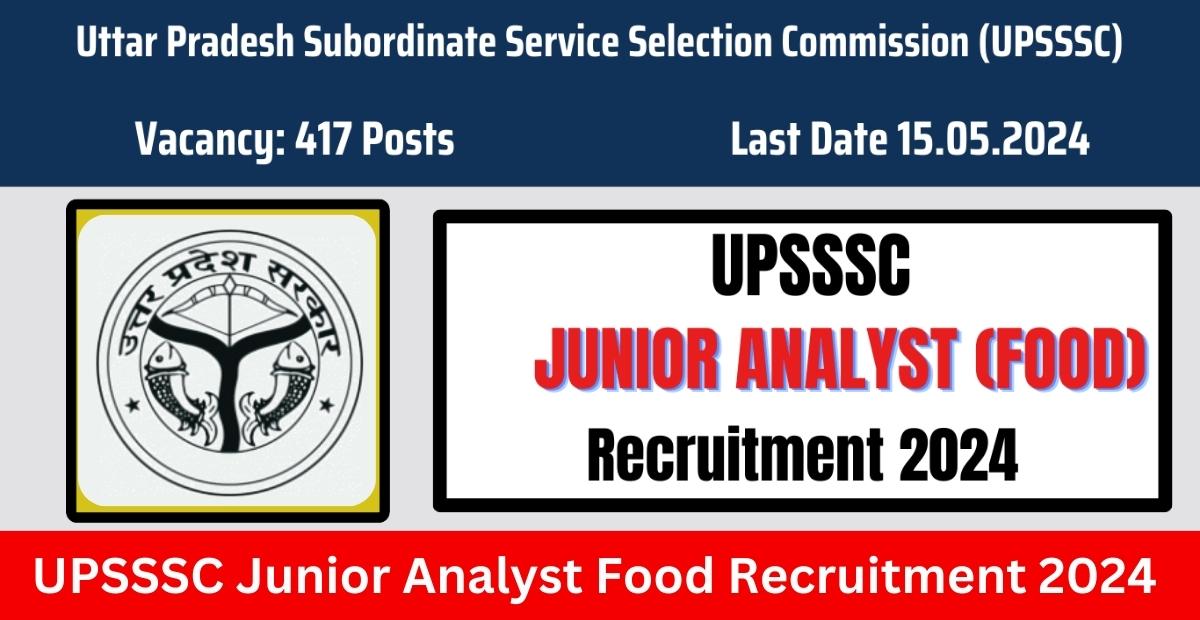 UPSSSC Junior Analyst Food Recruitment
