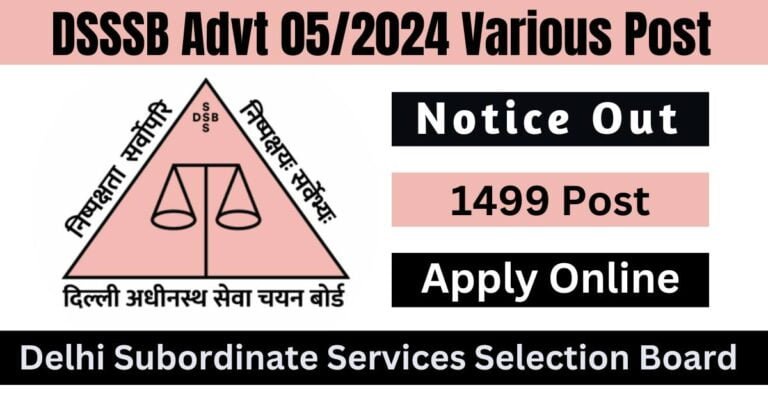 DSSSB Advt 05 2024 Various Post Notice Out Apply Online   DSSSB Advt 05 2024 Various Post Recruitment 768x397 