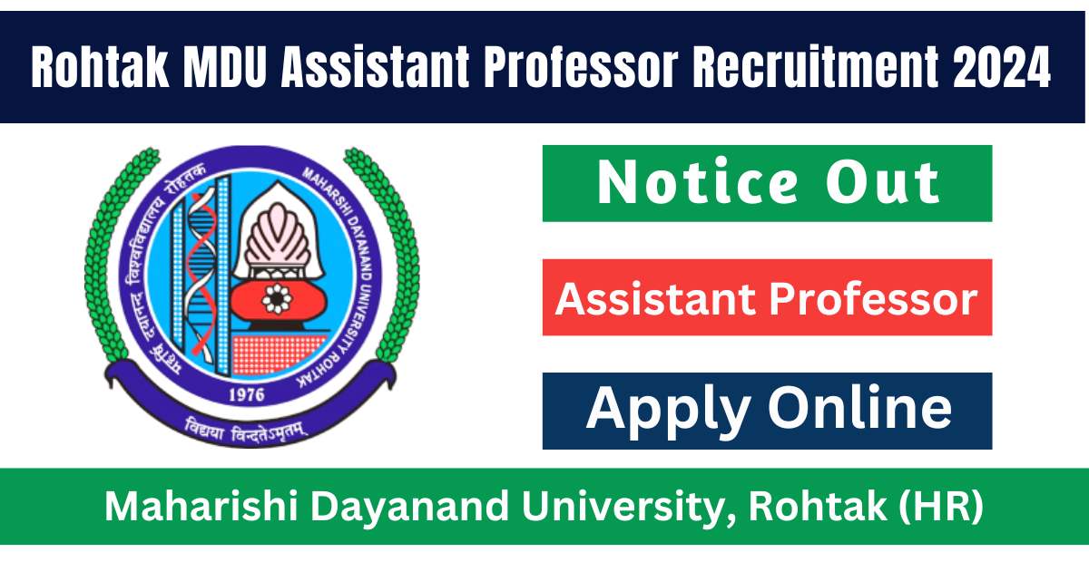 Rohtak MDU Assistant Professor Recruitment