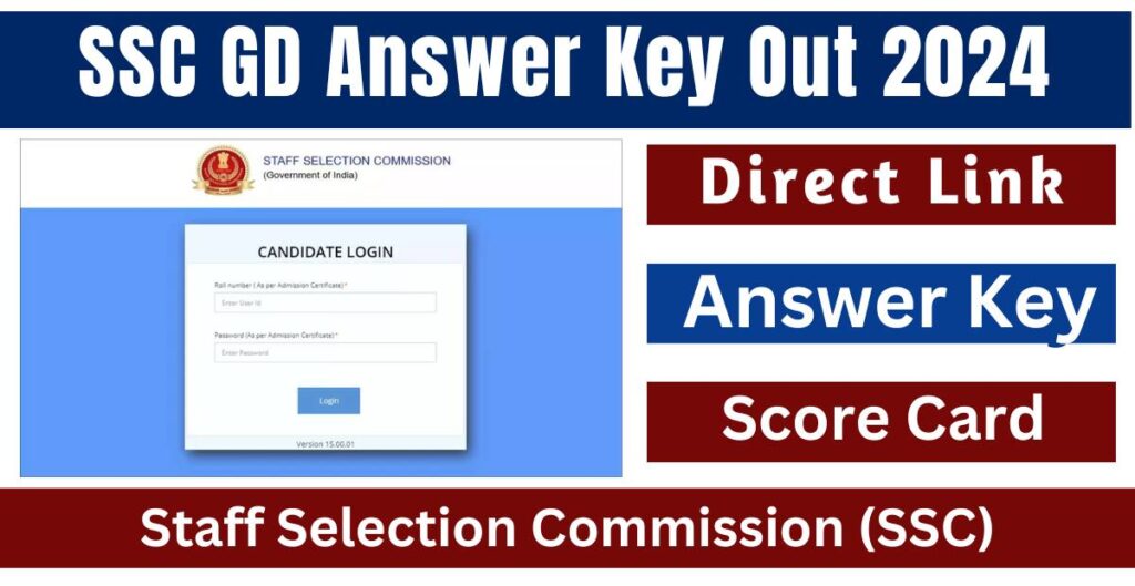 SSC GD Answer Key 2024 Out, Score Card Calculator Link Here