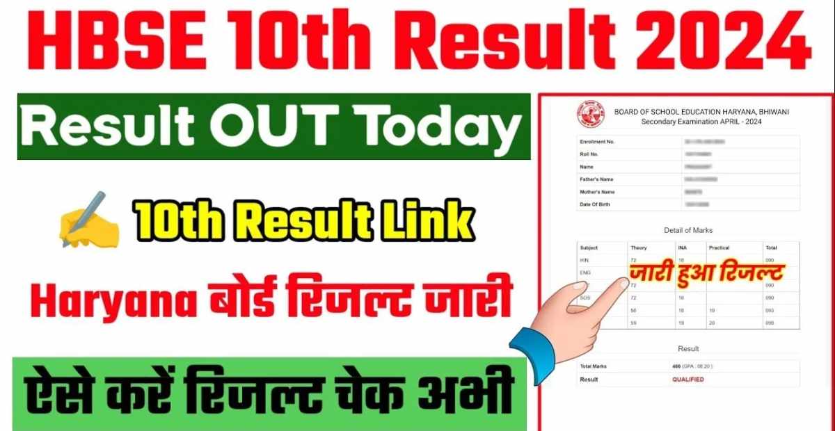 HBSE 10th Result Out 2024