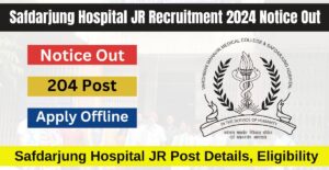 Safdarjung Hospital JR Recruitment