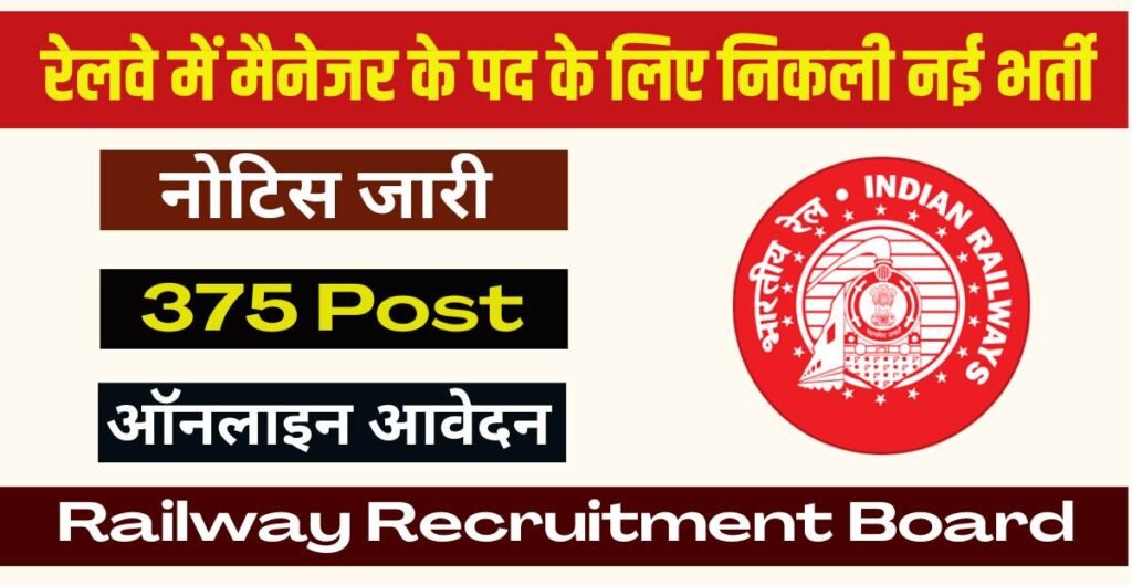 Indian Railway Train Manager Recruitment 2024 Notice Out