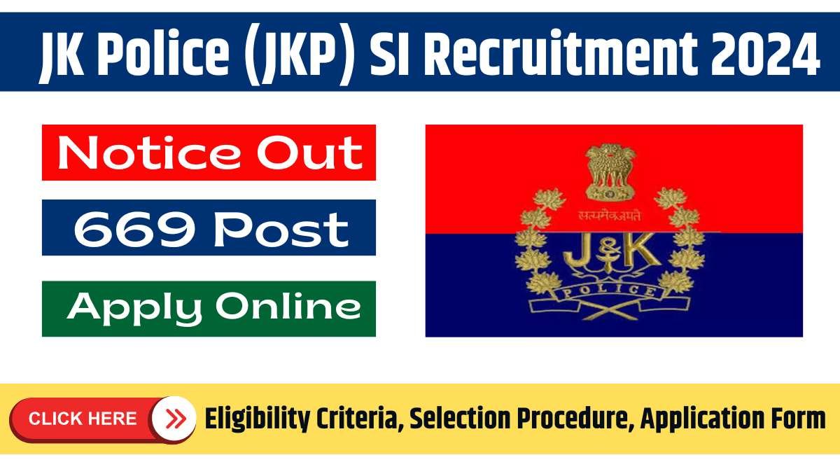 JK Police (JKP) SI Recruitment 2024