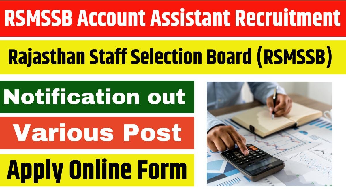 Rajasthan RSMSSB JTA and Account Assistant Recruitment