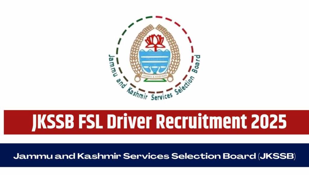 JKSSB FSL Driver Recruitment